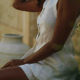 Roma Mini Skirt White Linen Edition